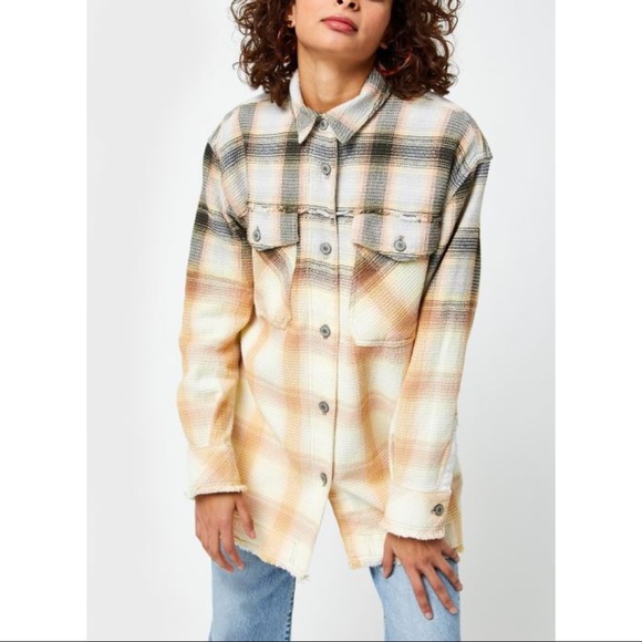 SOLD Free people anneli plaid ombré shirt jacket - Picture 4 of 11